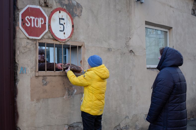 People receive free bread