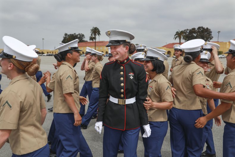 female marines boot camp pendleton integration graduation