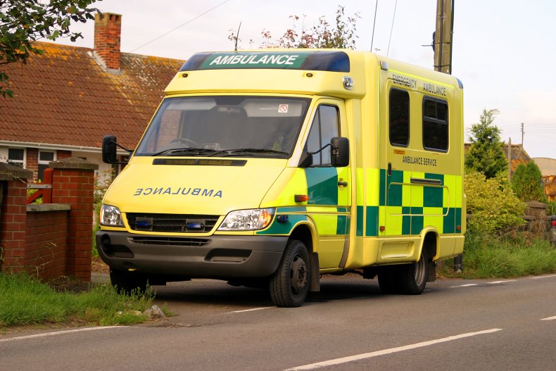 English ambulance at house