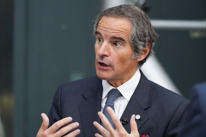 Rafael Mariano Grossi gesticulates