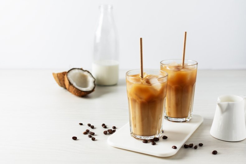 Iced coffees and milk