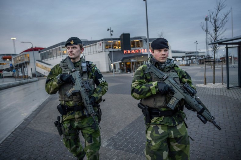 Swedish soldiers in Visby NATO RUssia Ukraine