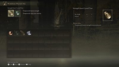 Elden RIng Wondrous Physick Mix Menu Elden RIng Wondrous Physick Mix Menu