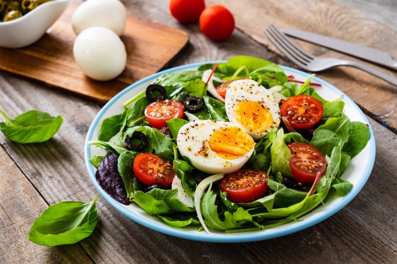 Eggs and a salad