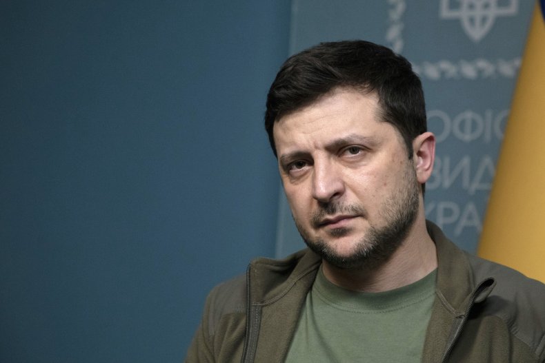 Volodymyr Zelensky at a press conference