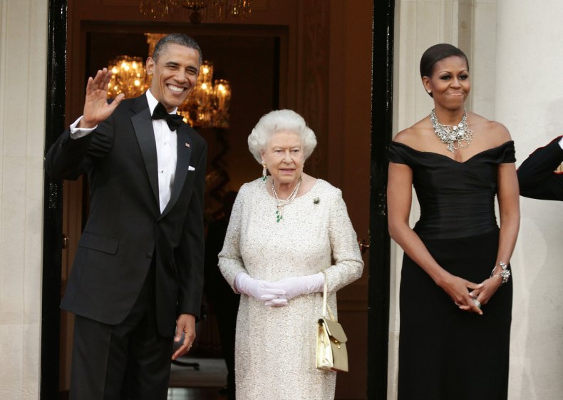 Queen Elizabeth II and Obamas
