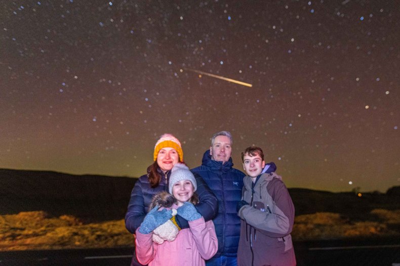 A shooting star in a family picture