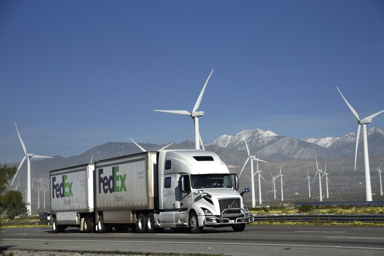 FedEx, truck, California