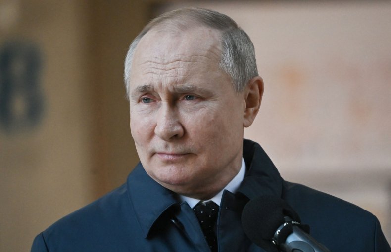 Russian President Vladimir Putin gives a speech 