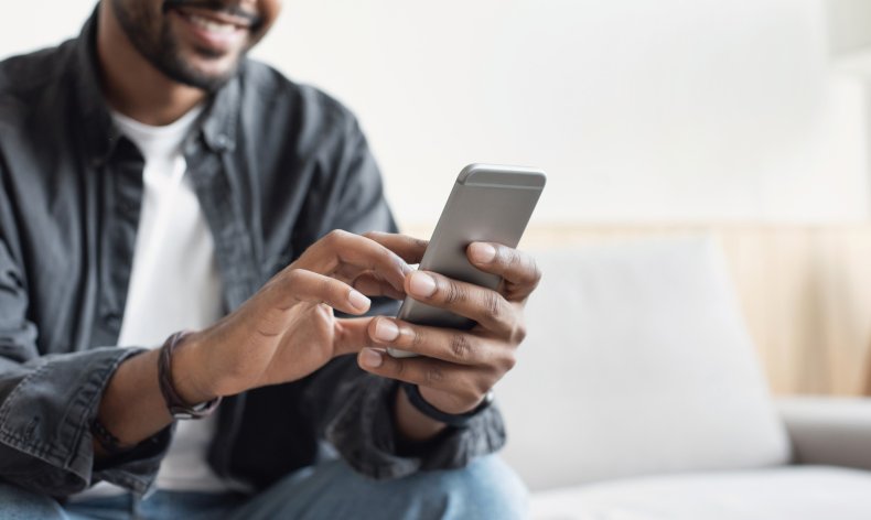 Young man using smart phone