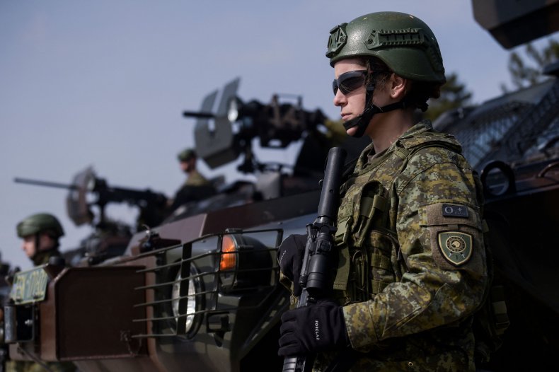 Kosovo security force members in Pristina