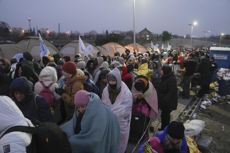Refugees arrive in Poland