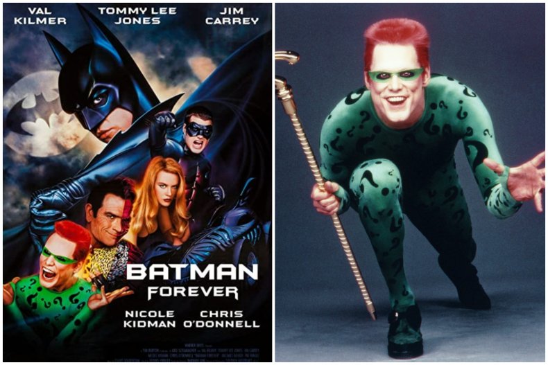 Batman Forever poster and Jim Carey.