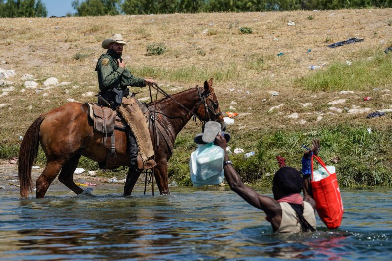 Border Patrol agent on horseback