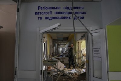 Aftermath of  maternity hospital attack