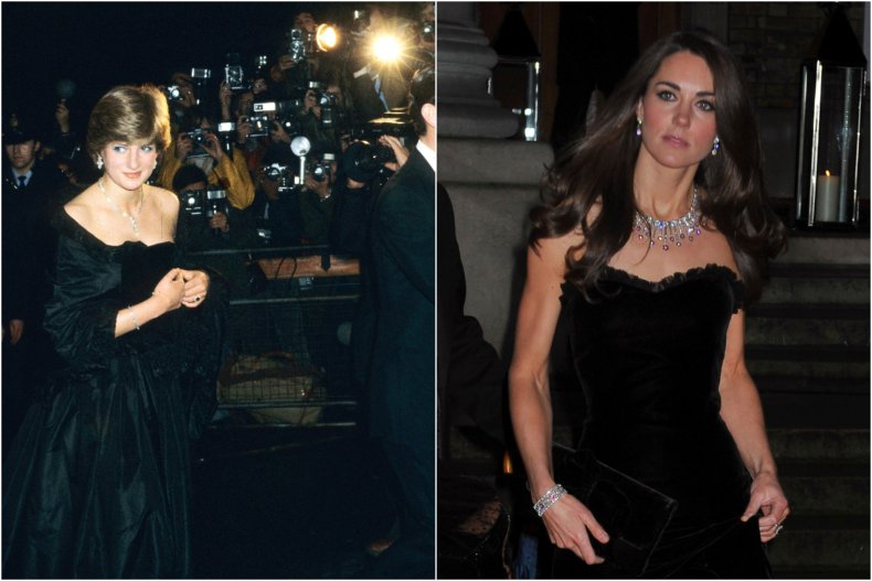 Princess Diana and Kate Middleton Black