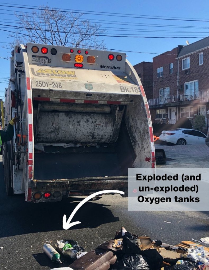 New York City garbage truck.