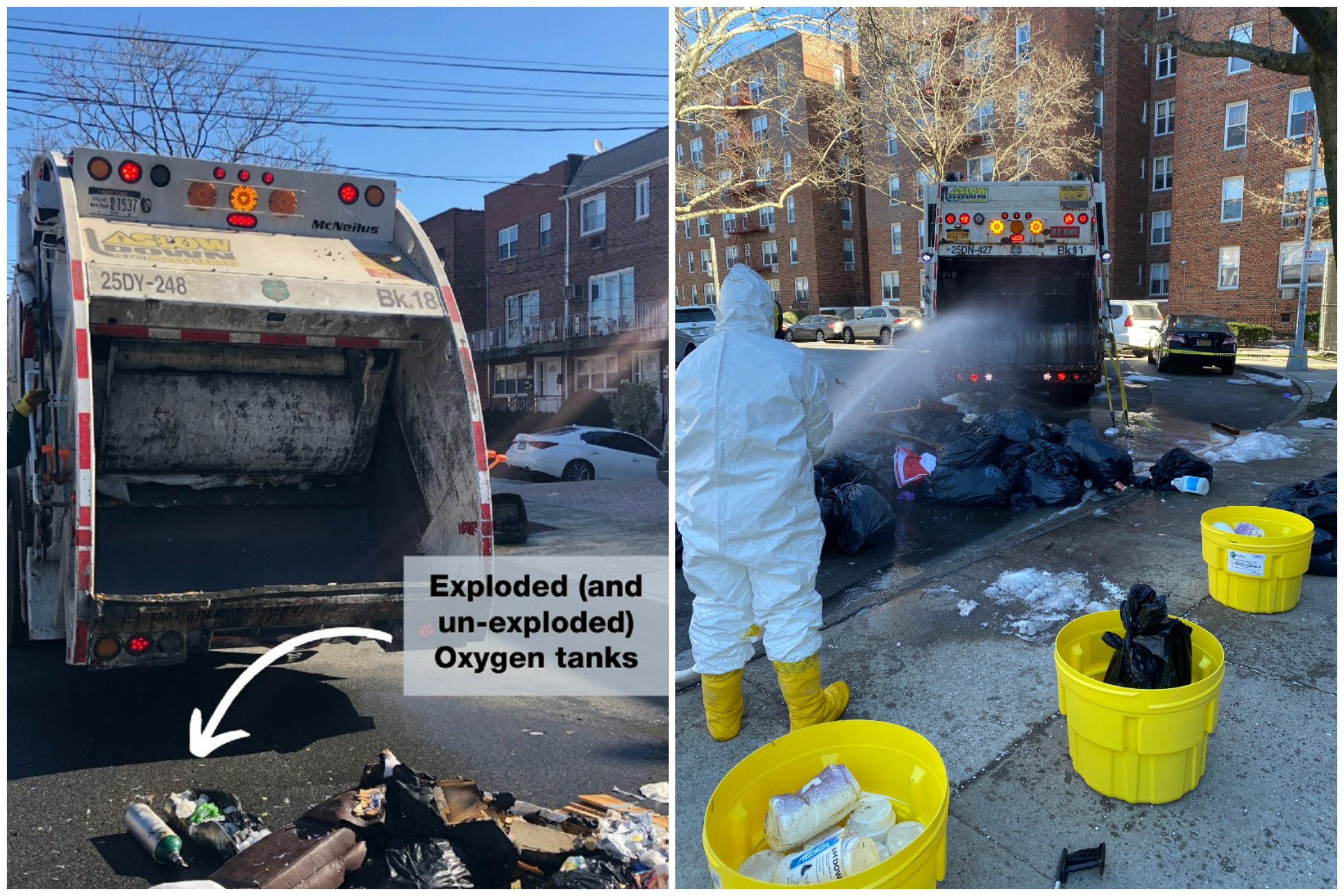 Explosion in Garbage Truck and 'Dangerous' Acid Dump Prompts NYC