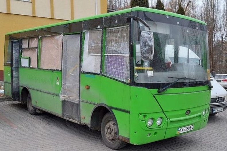 Bus that came under fire