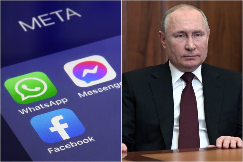 Composite Image Shows Meta Apps and Putin