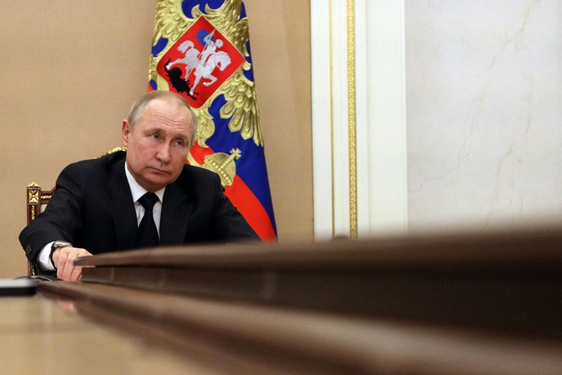 Russia President Vladimir Putin chairs a meeting