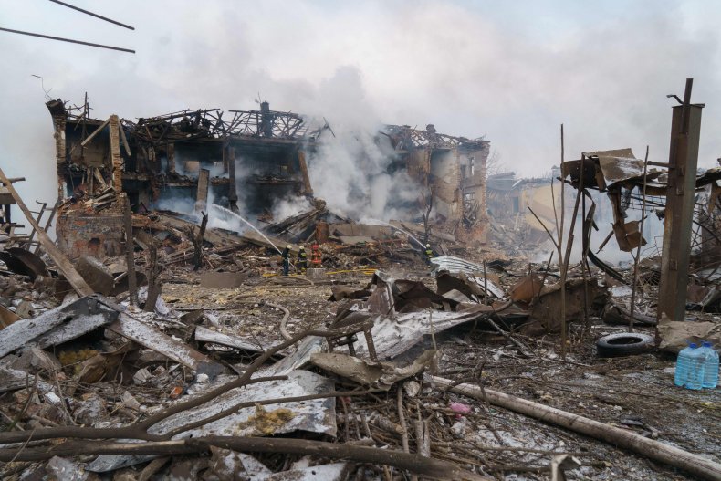 Ukraine, factory, bombed, Dnipro, March, 2022