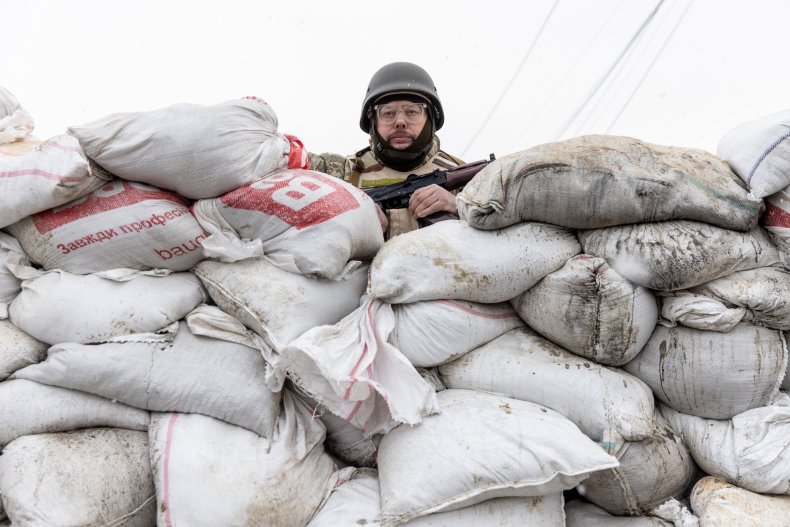 A Territorial Defense Guard at a Barricade