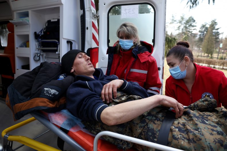 Injured Ukrainian soldier