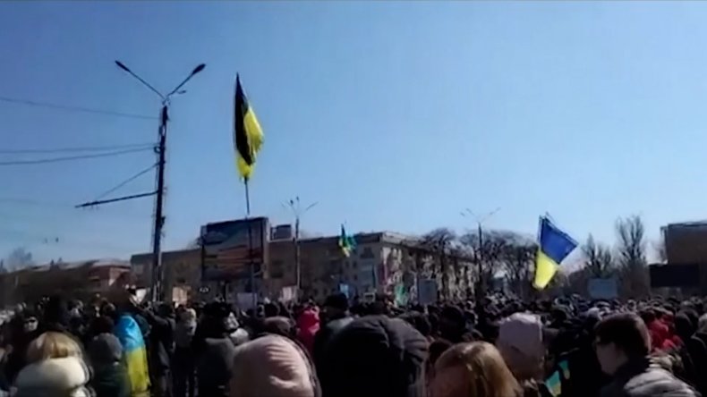 Residents Protest Russian Occupation In Kherson 
