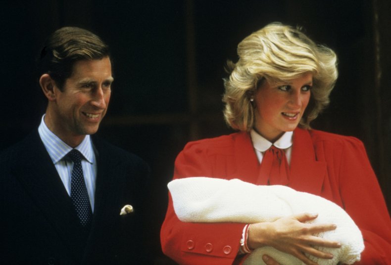 Princess Diana Holds Baby Prince Harry