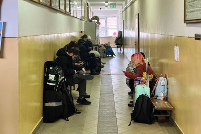 Ukrainian Refugees Await Aid in Hungary Ukrainian Refugees Await Aid in Hungary