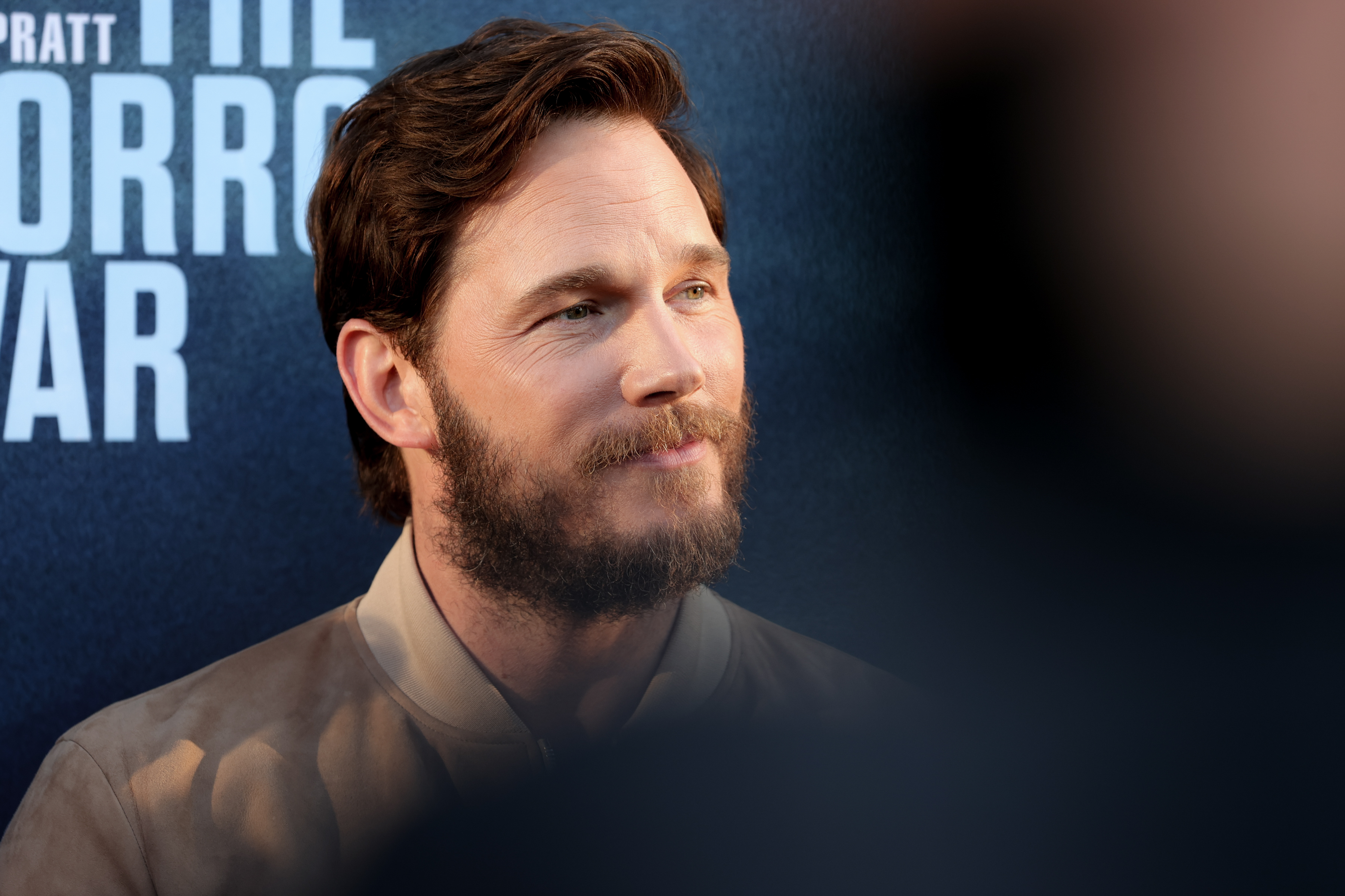 Chris Pratt Wears His Daughters Hair Clips on His Mustache Photo