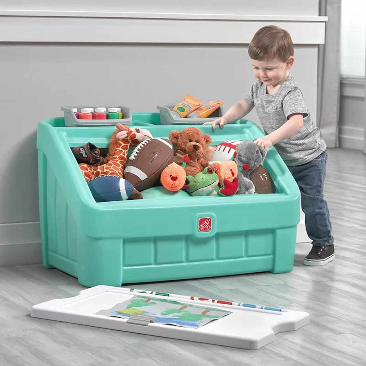 Teal deals toy box