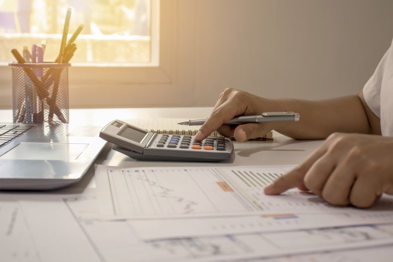 accountant doing calculations