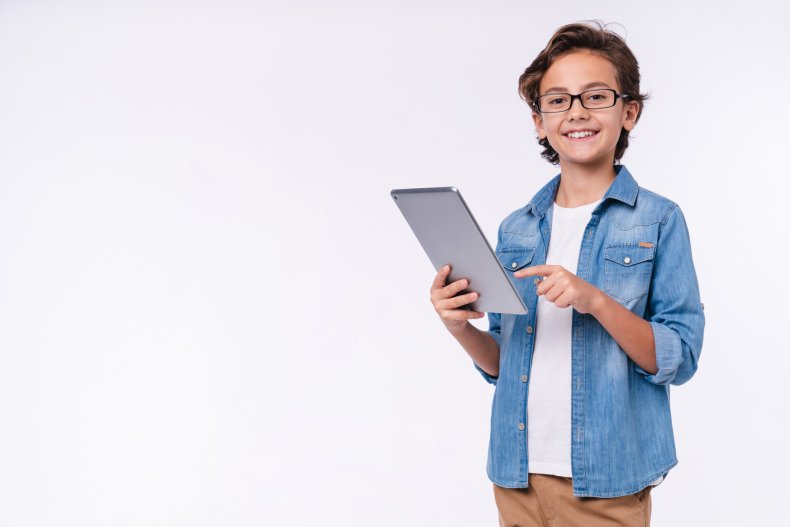 Young boy on tablet