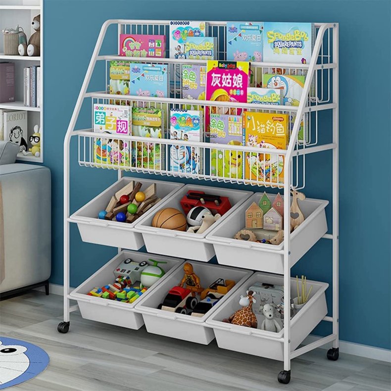 Moamun Children's Bookshelf, Kids Book Rack Organizer
