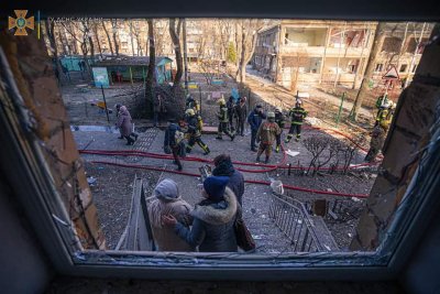 Aftermath of bombing in Kyiv, March 18