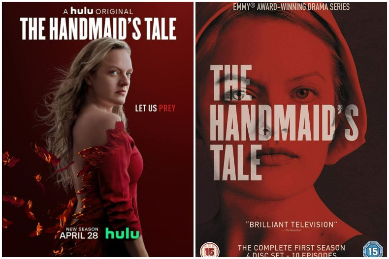 Posters for seasons of "The Handmaid's Tale."