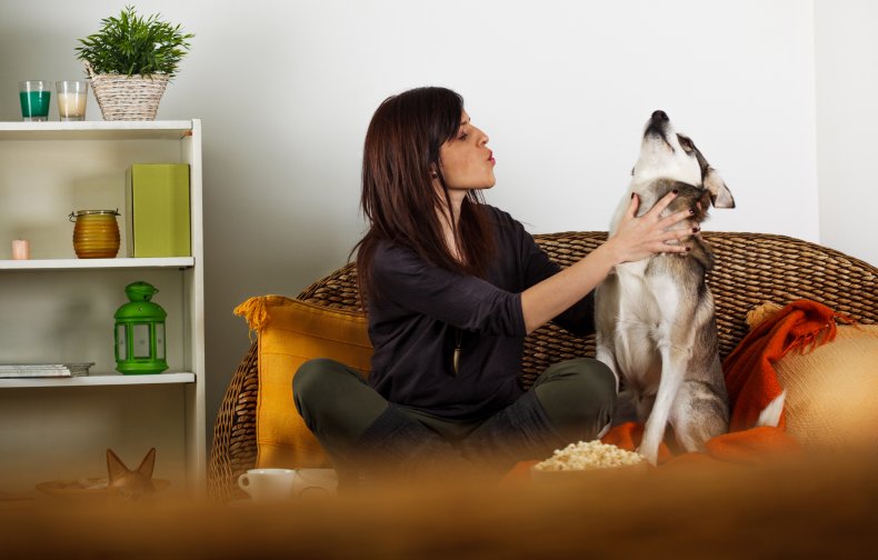 woman relaxing in living room with a