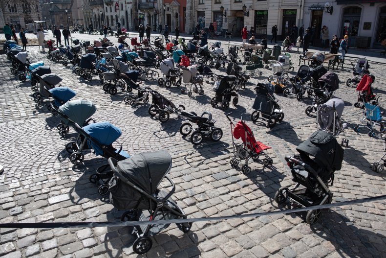 Lviv Ukraine Strollers Children Russia