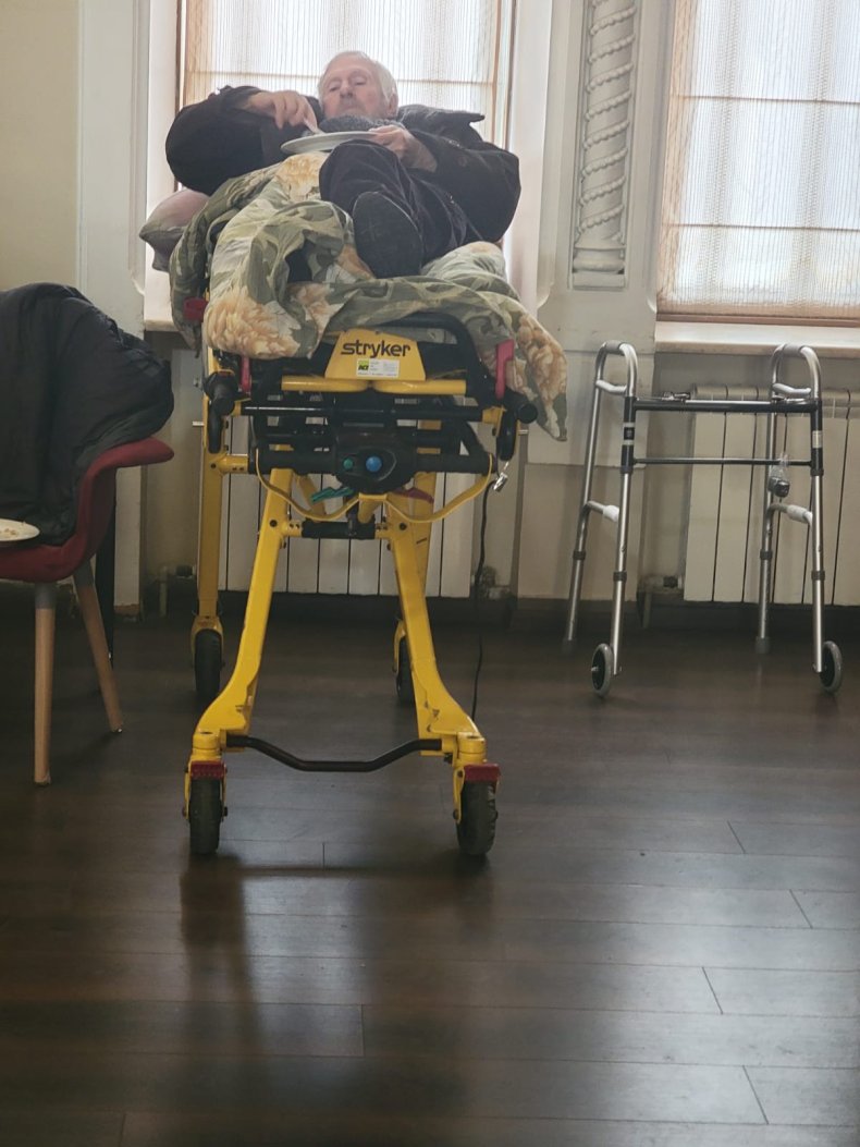 A Ukrainian man taking refuge in Kyiv