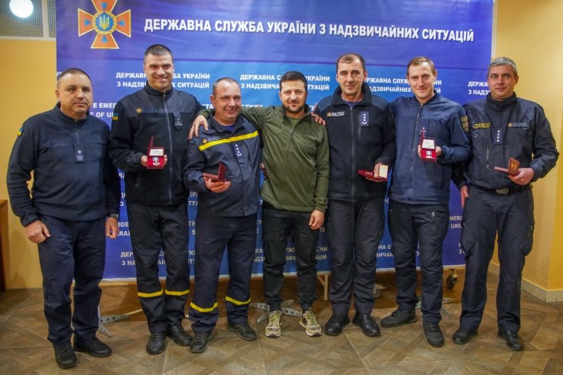 Volodymyr Zelensky emergency worker medals
