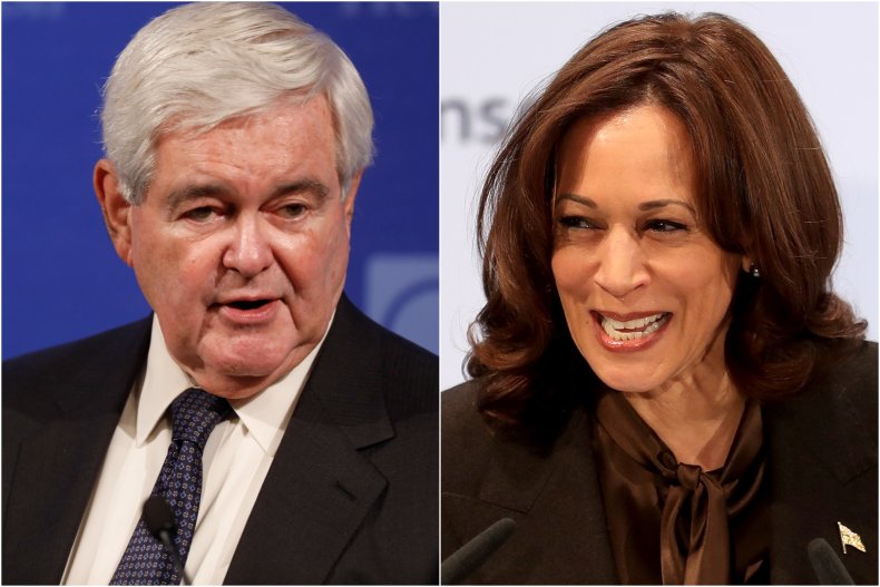 Composite Image Shows Gingrich and Harris