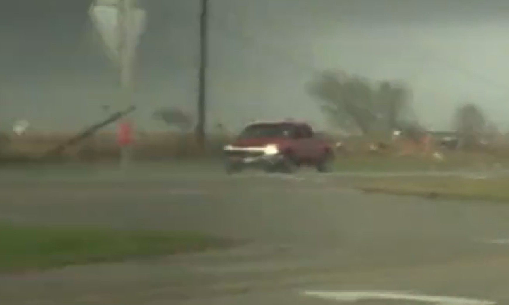 Texas Tornado Video Showing Red Truck Caught in Twister Viewed 1M Times