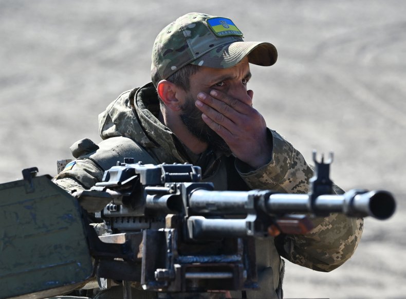 Ukraine soldier on Kyiv front line Russia
