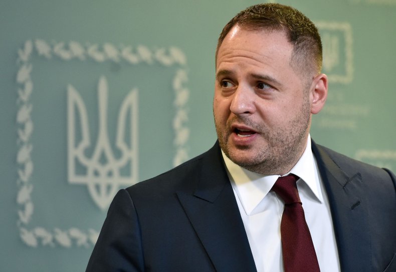 Andriy Yermak at Kyiv press conference Ukraine
