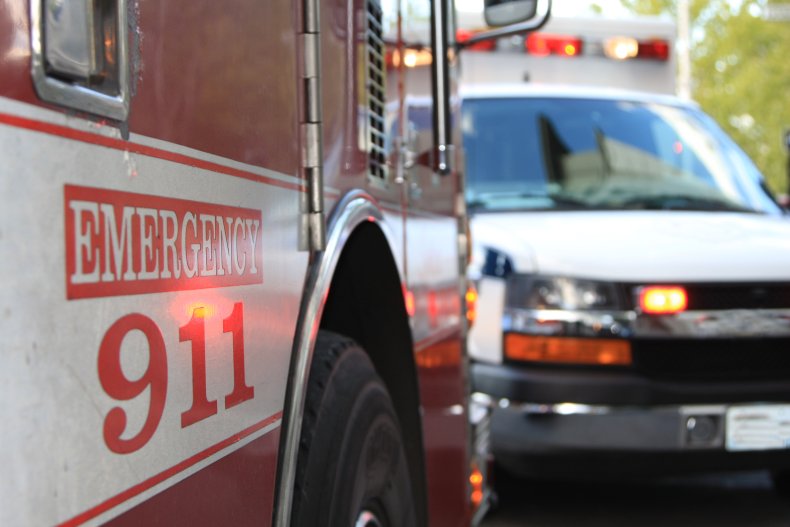 Emergency 911 Scene - stock photo