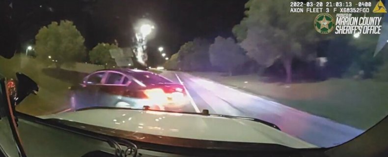 Car chase, police, pizza
