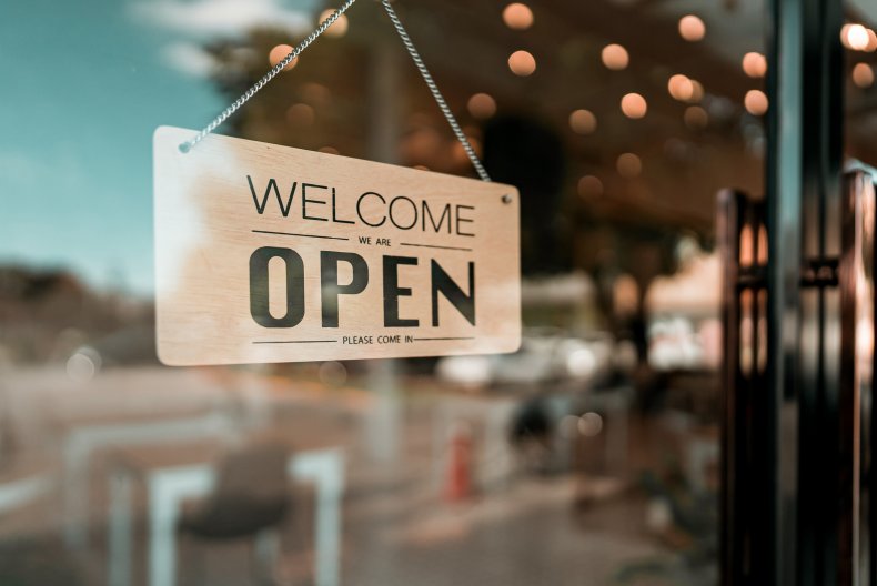 Stock image of cafe door