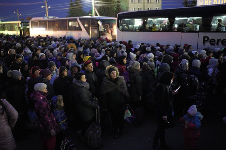 Refugees arrive in Poland